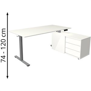 Produktbild für Schreibtisch Kerkmann Move small office, weiß, mit Sideboard