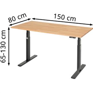 Produktbild für Schreibtisch Rau adlatus 100, buche / schwarz