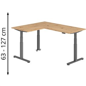 Schreibtisch Hammerbacher XDSMW, asteiche / graphit