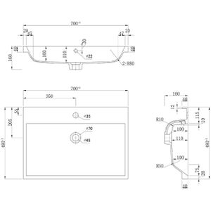 Produktbild für Waschtisch Posseik Fellini 70, stehend, eiche gold