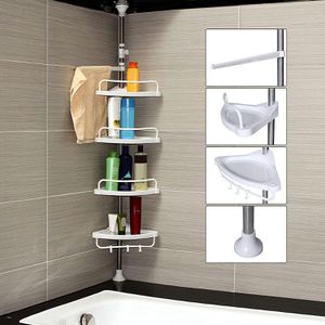 Produktbild für Duschablage Songmics BCB02SW, weiß-silber