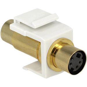 Produktbild für Keystone-Modul DeLock 86338, vergoldet, weiß
