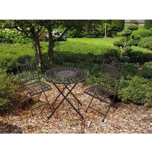 Produktbild für Bistrotisch Garden-Pleasure MANGAN, wetterfest, rund, 3-teilig