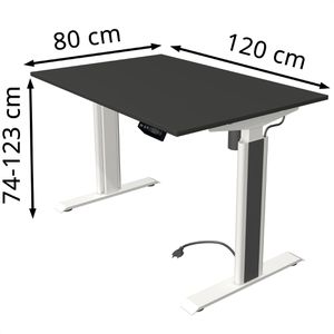 Produktbild für Schreibtisch Kerkmann Move 1 advance, anthrazit / weiß