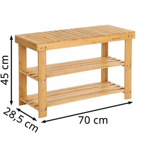 Produktbild für Schuhbank Songmics LBS04N, braun, aus Bambus
