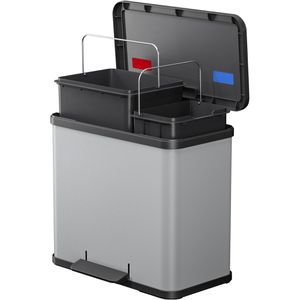 Produktbild für Mülleimer Hailo Öko duo Plus L, silber