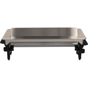 Produktbild für Einbausteckdose Unitec 308864, silber, mit 2 m Kabel, klappbar