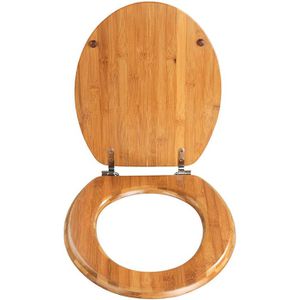 Produktbild für WC-Sitz Wenko Bambus 144726100, oval, aus Holz