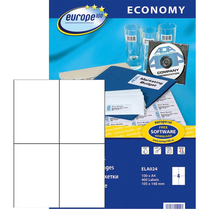HERMA Etikettenpapier Herma Etiketten für Druckmaschinen permanent haftend 25 x 75 mm weiss