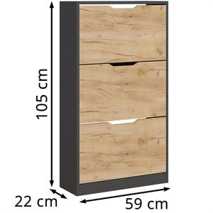 Produktbild für Schuhschrank Vicco Luca, anthrazit / eiche