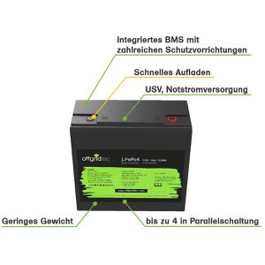Produktbild für LiFePO4-Akku Offgridtec 12,8/18, 18 Ah