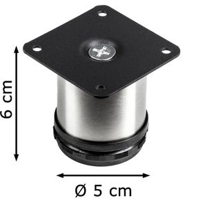 Produktbild für Möbelfuß SO-TECH JIMMY, 117934, silber, Metall