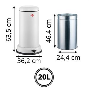 Produktbild für Mülleimer Wesco Baseboy, mattweiß