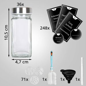 Produktbild für Gewürzgläser Clidor aus Glas, mit Edelstahldeckel