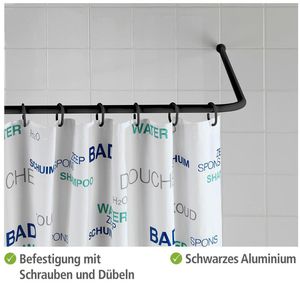 Produktbild für Duschvorhangstange Wenko Winkelstange Universal