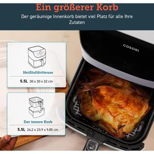 Produktbild für Heißluftfritteuse Cosori Premium XXL, CP158-AF-RXW