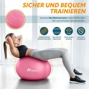 Produktbild für Gymnastikball Tresko Anti-Burst, mit Luftpumpe