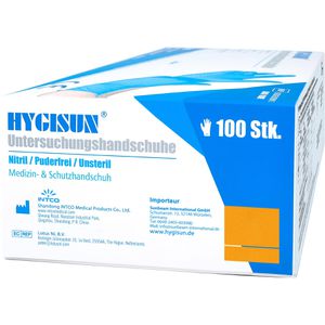 Produktbild für Einmalhandschuhe HYGISUN Intco Nitril, blau, 100 Stück