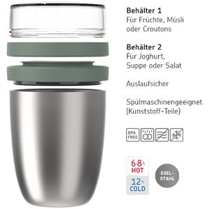 Produktbild für Thermobehälter Mepal Thermo-Lunchpot Ellipse, Edelstahl