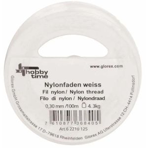 Nylonfaden Glorex 6 2210 125, auf Spule, weiß