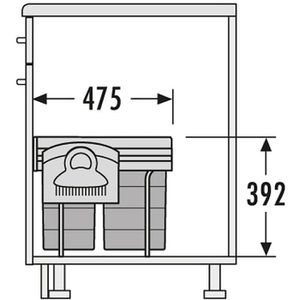Produktbild für Einbaumülleimer Hailo AS Raumspar Tandem Comfort