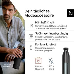 Produktbild für Trinkflasche LARS-NYSØM Ren Carbon Black
