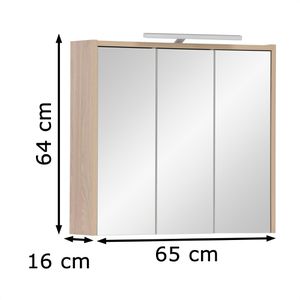 Produktbild für Spiegelschrank Schildmeyer Elba 151290, eiche
