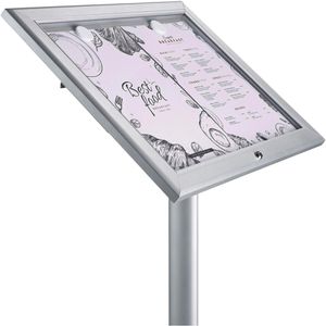 Produktbild für Infoständer Sprintis Menüständer aus Aluminium, silber, A3
