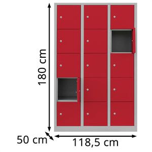 Produktbild für Schließfachschrank Lüllmann 523514, rot