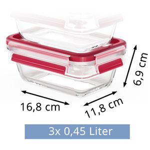 Produktbild für Frischhaltedose Emsa Clip&amp;Close N1051100, aus Glas
