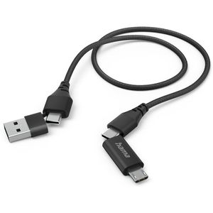 Hama Ladekabel 201537 4in1 Multi-Kabel, schwarz, USB A und USB C