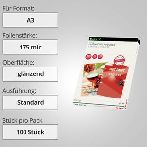 Produktbild für Laminierfolien Leitz 16932 iLAM, DIN A3