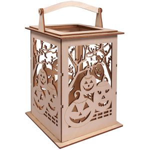 Produktbild für Laterne Rayher 62893505, Holzlaterne Kürbis, braun, indoor