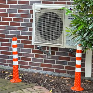 Produktbild für Absperrpfosten UvV Flex Ecoline 100, orange/weiß, Kunststoff