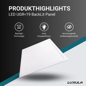 Produktbild für LED-Panel Luxula LX-62-1940-4000-BL, weiß, 62 x 62 cm