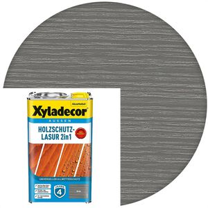 Xyladecor Holzlasur Holzschutz-Lasur 2in1, 2,5l, außen, grau, matt