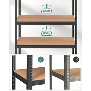 Produktbild für Schwerlastregal Songmics 5 Holzböden