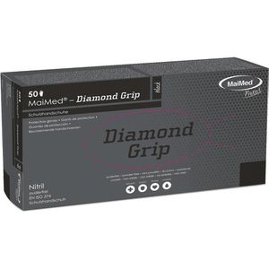 Produktbild für Einmalhandschuhe MaiMed Diamond Grip, schwarz, 50 Stück