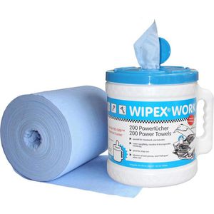 Produktbild für Putztuchrolle Wipex Work, 55206E, aus Zellstoffvlies, blau