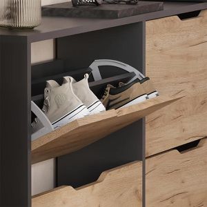 Produktbild für Schuhschrank Vicco Luca, anthrazit / eiche