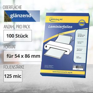 Böttcher-AG Laminierfolien DIN A4, 80 mic, glänzend, selbstklebend, 100  Stück – Böttcher AG