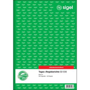 Produktbild für Rapportbuch Sigel SD030, Regiebericht, A4