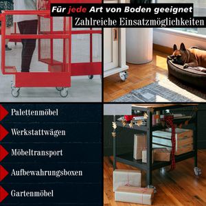 Produktbild für Möbelrolle PRIOstahl mit Anschraubplatte, 4-teilig