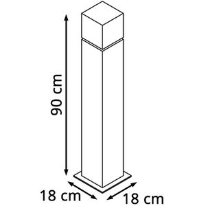 Produktbild für Wegeleuchte SLV Square Pole 90, silber, mit 230 V Netzstrom