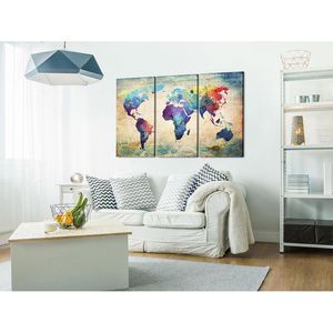 Produktbild für Wandbild Artgeist Weltkarte bunt