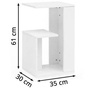 Produktbild für Beistelltisch Wohnling WL5.697, weiß, aus Holz