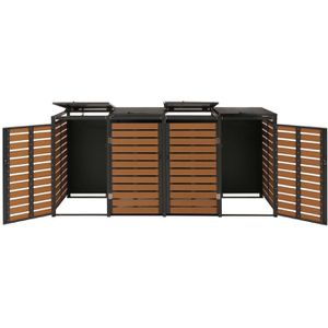 Produktbild für Mülltonnenbox Mendler HWC-K14, WPC/Metall