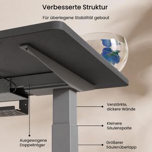 Produktbild für Schreibtisch FlexiSpot E7S-Pro 2026, schwarz / grau