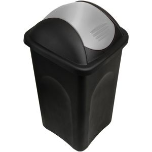 Produktbild für Mülleimer Böttcher-AG schwarz/silber