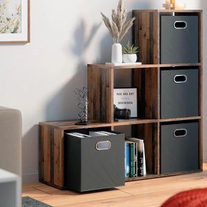 Produktbild für Bücherregal Vicco 52902, dunkelbraun, mit 4 Faltboxen